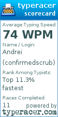 Scorecard for user confirmedscrub