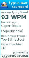 Scorecard for user copernicopia