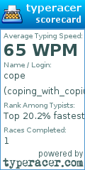 Scorecard for user coping_with_copium