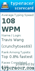 Scorecard for user crunchytoes69