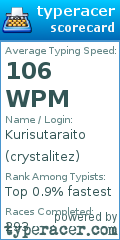 Scorecard for user crystalitez