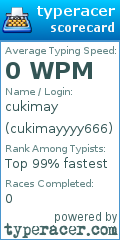 Scorecard for user cukimayyyy666