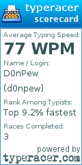 Scorecard for user d0npew