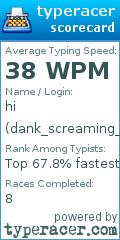 Scorecard for user dank_screaming_sheep