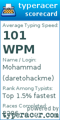 Scorecard for user daretohackme