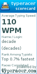 Scorecard for user decades