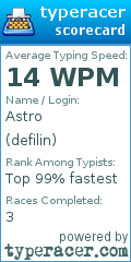 Scorecard for user defilin