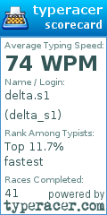 Scorecard for user delta_s1