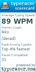 Scorecard for user derad
