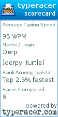 Scorecard for user derpy_turtle