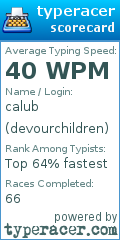 Scorecard for user devourchildren