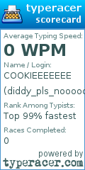 Scorecard for user diddy_pls_nooooo