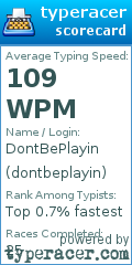 Scorecard for user dontbeplayin