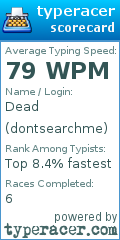Scorecard for user dontsearchme