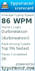 Scorecard for user durbinwatson