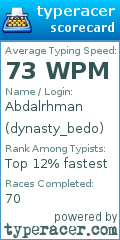 Scorecard for user dynasty_bedo