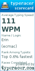 Scorecard for user ecmac