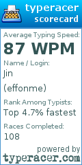 Scorecard for user effonme