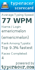 Scorecard for user emericmelon
