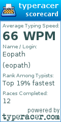Scorecard for user eopath