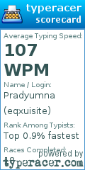 Scorecard for user eqxuisite