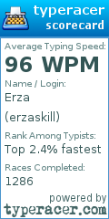 Scorecard for user erzaskill