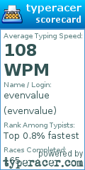 Scorecard for user evenvalue