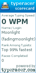 Scorecard for user fadingmoonlight