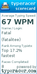 Scorecard for user fatalitee