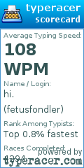 Scorecard for user fetusfondler