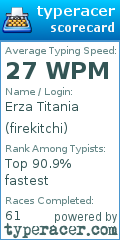 Scorecard for user firekitchi