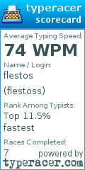 Scorecard for user flestoss