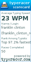 Scorecard for user franklin_clinton_rdp