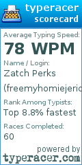 Scorecard for user freemyhomiejericho