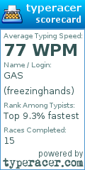 Scorecard for user freezinghands