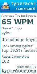 Scorecard for user freudfudgedmydad