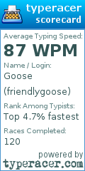 Scorecard for user friendlygoose