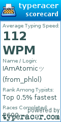 Scorecard for user from_phlol