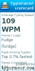 Scorecard for user furdge