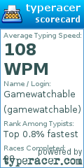 Scorecard for user gamewatchable