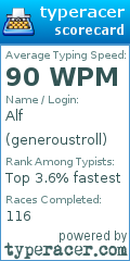 Scorecard for user generoustroll