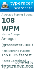 Scorecard for user grasseater9000