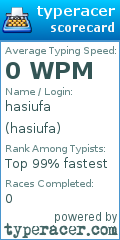 Scorecard for user hasiufa
