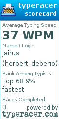 Scorecard for user herbert_deperio