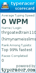 Scorecard for user himynameisslimshay