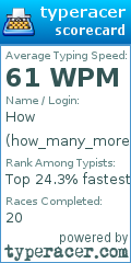 Scorecard for user how_many_more