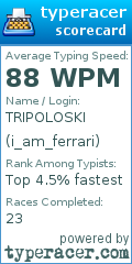 Scorecard for user i_am_ferrari