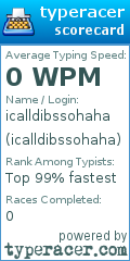 Scorecard for user icalldibssohaha