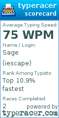 Scorecard for user iescape