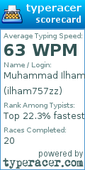 Scorecard for user ilham757zz